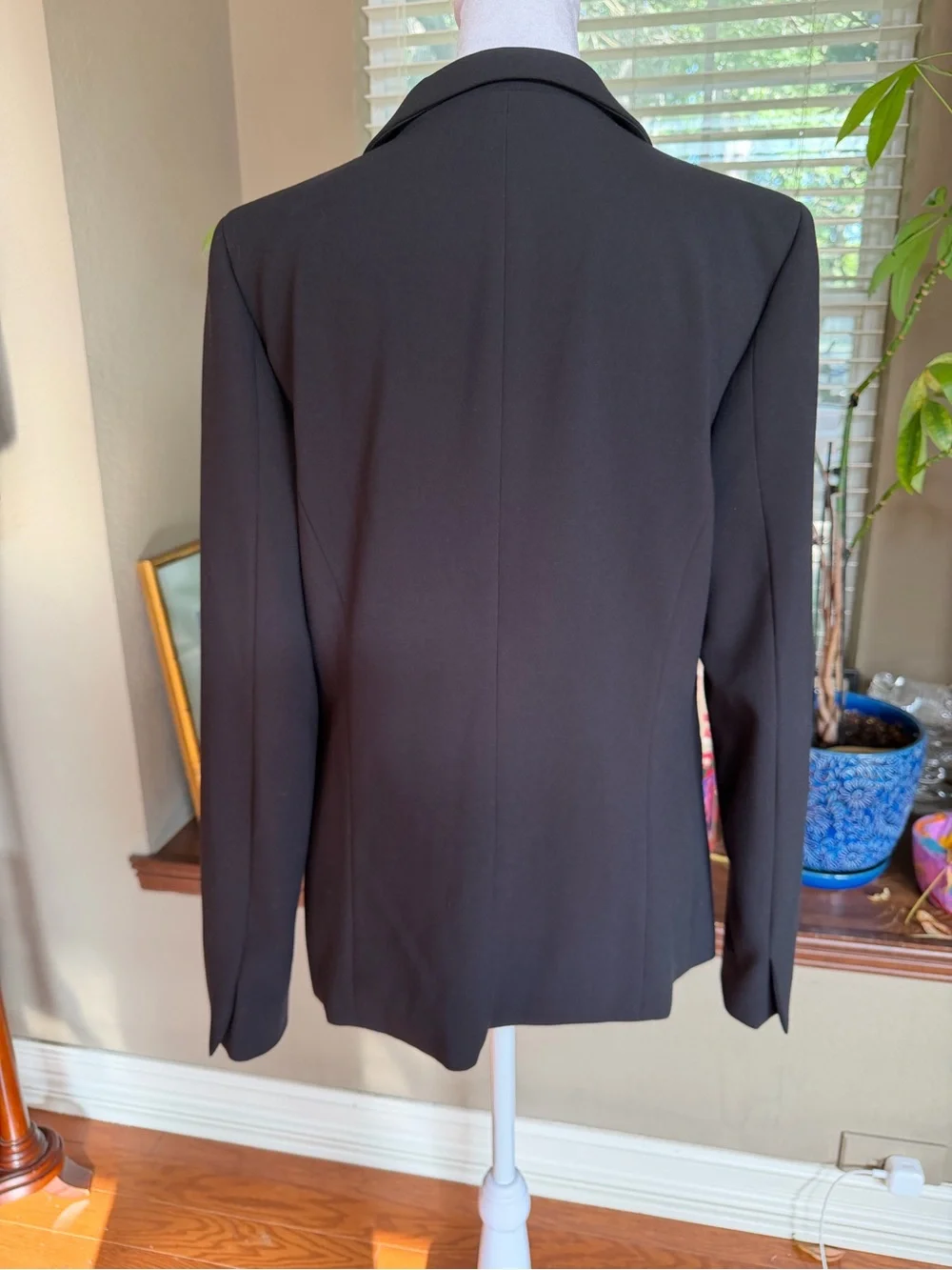 Adrianna Papell Black Point Hem One-Button Blazer Jacket